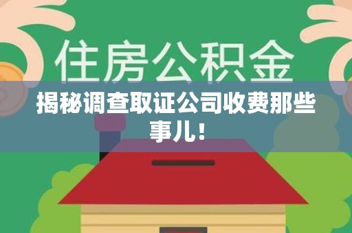 旌德揭秘调查取证公司收费那些事儿！