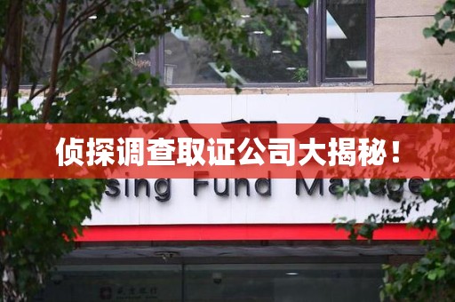 旌德侦探调查取证公司大揭秘！