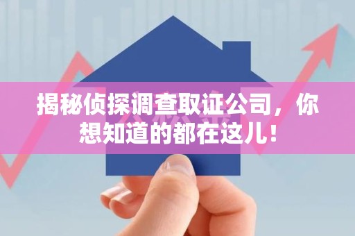 旌德揭秘侦探调查取证公司，你想知道的都在这儿！