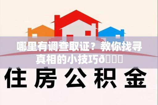 旌德哪里有调查取证？教你找寻真相的小技巧😎