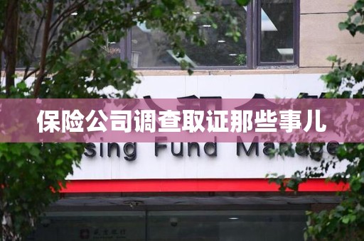旌德保险公司调查取证那些事儿