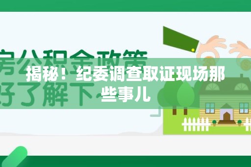旌德揭秘！纪委调查取证现场那些事儿