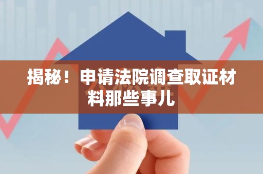 旌德揭秘！申请法院调查取证材料那些事儿