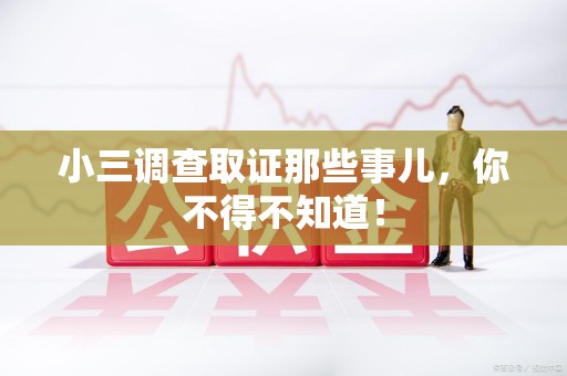 旌德小三调查取证那些事儿，你不得不知道！