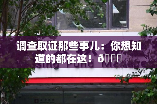 旌德调查取证那些事儿：你想知道的都在这！😎