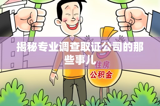 旌德揭秘专业调查取证公司的那些事儿