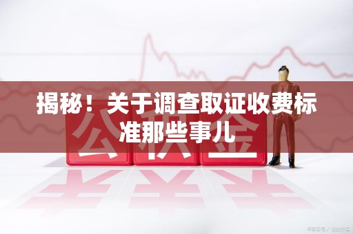 旌德揭秘！关于调查取证收费标准那些事儿