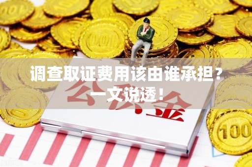旌德调查取证费用该由谁承担？一文说透！