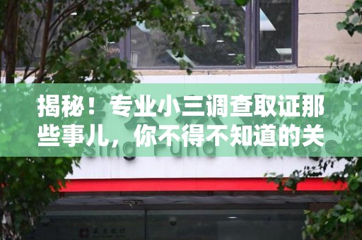 旌德揭秘！专业小三调查取证那些事儿，你不得不知道的关键点