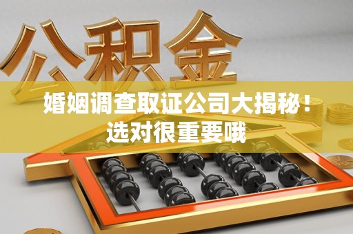 旌德婚姻调查取证公司大揭秘！选对很重要哦