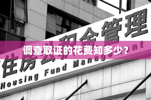 旌德调查取证的花费知多少？